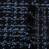 Твид костюмно-пальтовый Шанель в клетку черно-синего цвета