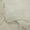 Шифон жаккард с бахромой "Звёзды" молочный