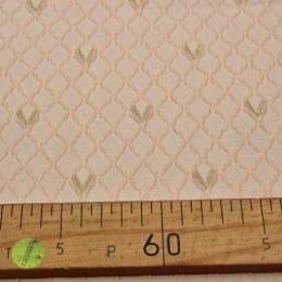 Тафта-жаккард двуслойная Эстела персикового цвета с люрексом